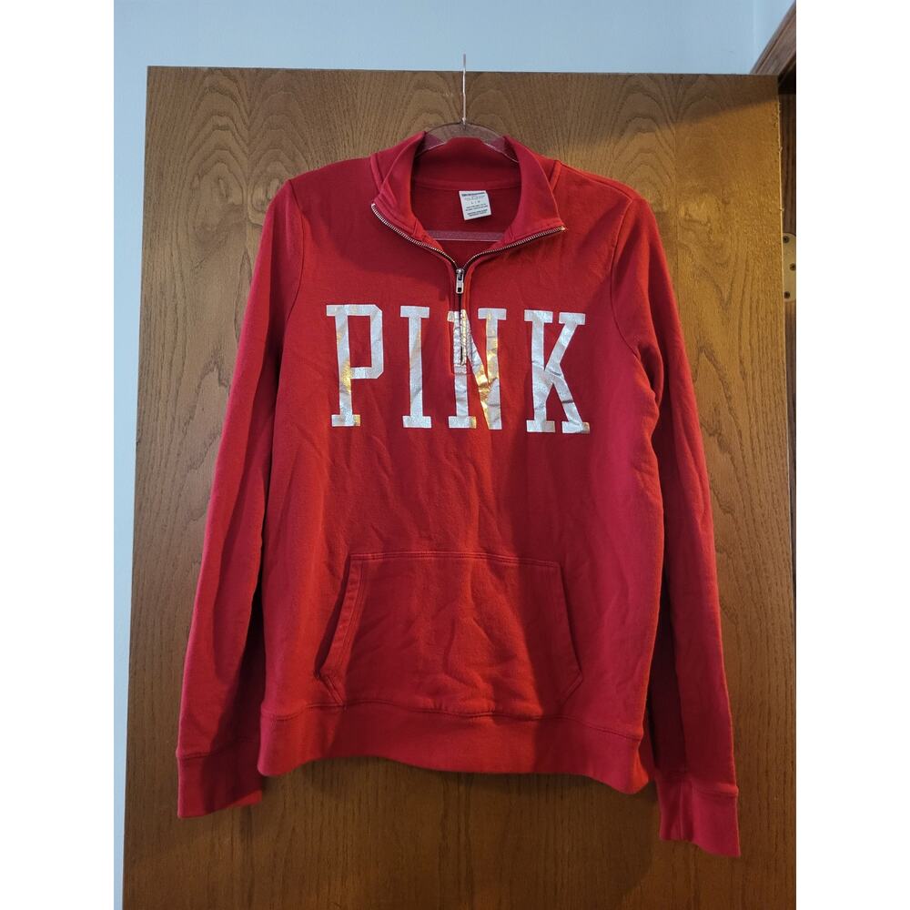 Victoria's Secret Pink Ohio State Buckeyes Collage Preppy Red Sequin Silver L